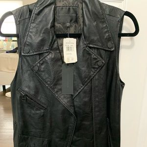 Black leather vest